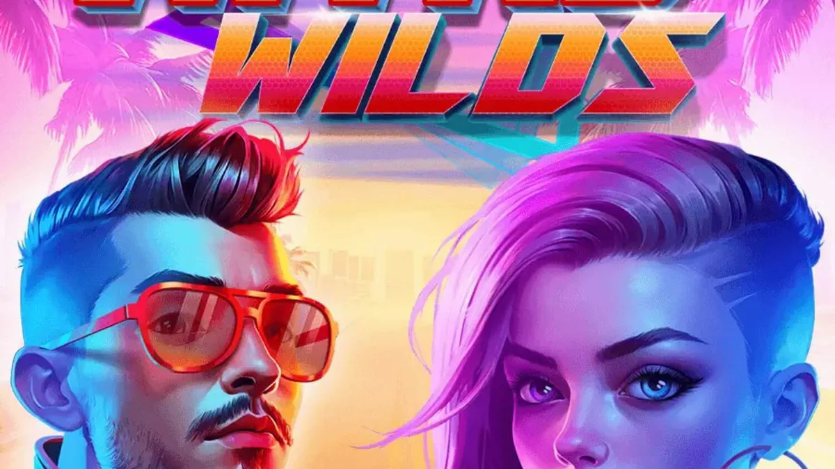 Tampilan visual neon retro pada slot Nitro Wilds